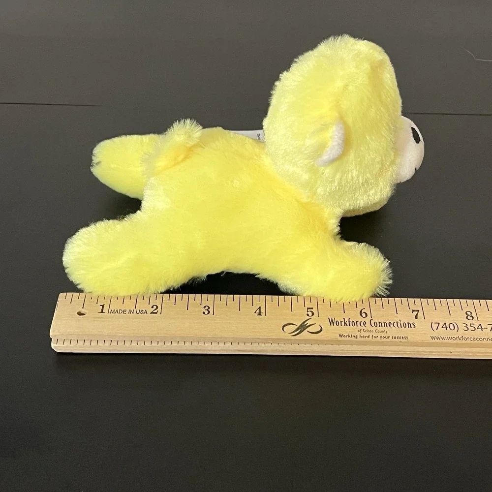 Fiesta Little Bear Plush Stuffed Animal Neon Fluoresent Yellow 7